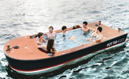 Hot tub boat. A water in the water.